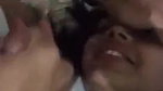 sexy bitch eating cum