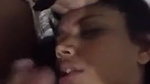 sexy bitch eating cum