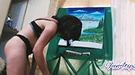 Drawing Painting In Hot Black Bikini