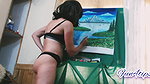 Drawing Painting In Hot Black Bikini