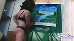 Drawing Painting In Hot Black Bikini