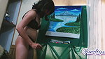 Drawing Painting In Hot Black Bikini