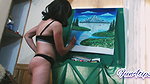 Drawing Painting In Hot Black Bikini