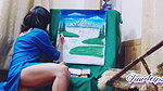 Enjoying Her Work