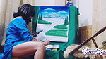 Enjoying Her Work