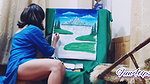 Enjoying Her Work