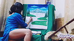 Enjoying Her Work