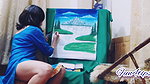 Enjoying Her Work