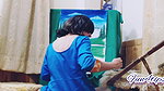Enjoying Her Work