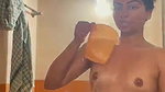 Sexy girl bathing and showing