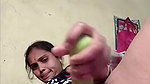 Bhabhi using vegetables as dilo for her pussy on VC