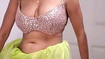 Desi Skinny Girl wearing panties and pressing her boobs