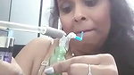 booby Bhabhi smoking hookah