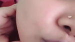 Indian girl pressing her boobs
