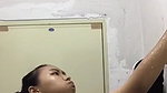 cute girl bathing