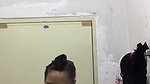cute girl bathing