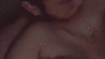 cute lovers kiss and bathing