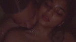 cute lovers kiss and bathing