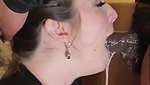 deep throat sucking black cock