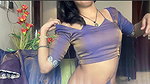 Fit young girl naked in saree and dance