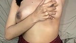 Hot girl in red color saree showing her beauty boobs