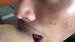 Boyfriend sucking boobs of his gf