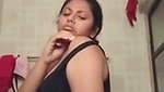 Indian girl dancing in the bathroom
