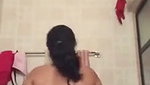 Indian girl dancing in the bathroom