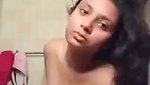 Indian girl dancing in the bathroom
