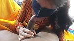 Slim bhabhi giving Blowjob and Handjob to his devar