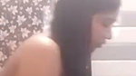 Girl showing in bathroom