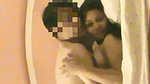 Hot couple enjoying sex on the bed and listening music