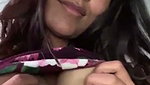 Beautiful girl showing on video call
