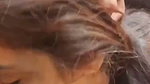 Hot girl giving Blowjob and rubing her lover dick near her mouth