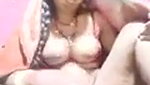 Aunty showing and talking live