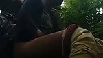 Girlfriend riding bf dick in the middle of the forest