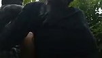 Girlfriend riding bf dick in the middle of the forest