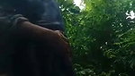 Girlfriend riding bf dick in the middle of the forest