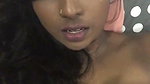 Hot  black beauty girl showing her sexy figure and fingering