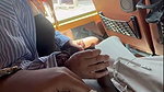 Hot girl showing fingering Blowjob in moving bus