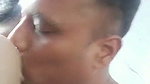 Indian Married Couple Kissing Bathing