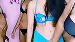 Group of girls boys enjoying and showing ass