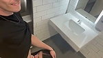 Cute Girl Blowjob and Fuck in Public Washroom