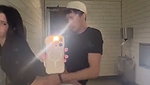 Cute Girl Blowjob and Fuck in Public Washroom
