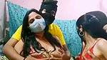 foursome guys enjoying and showing live