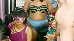 Four girl with one boy enjoying on live
