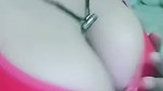 Sexy girl undress showing her ass in videocall