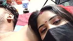 Hot couple enjoying showing on live