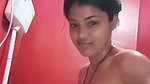 cute slim girl bathing