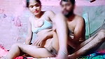 Hot sexy couple having sex fun inside mosquito net
